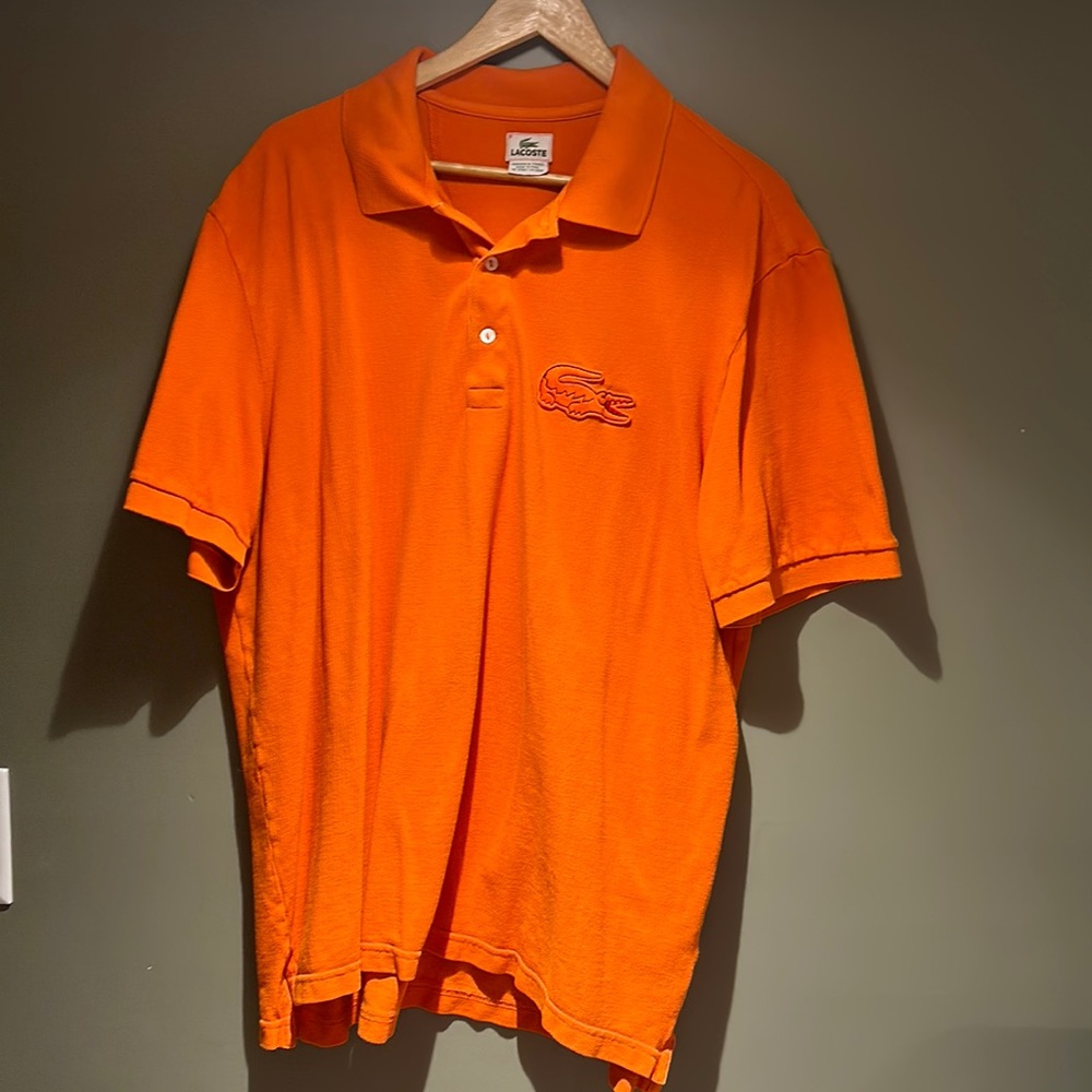 Lacoste Mens Orange Polo Sz XXL